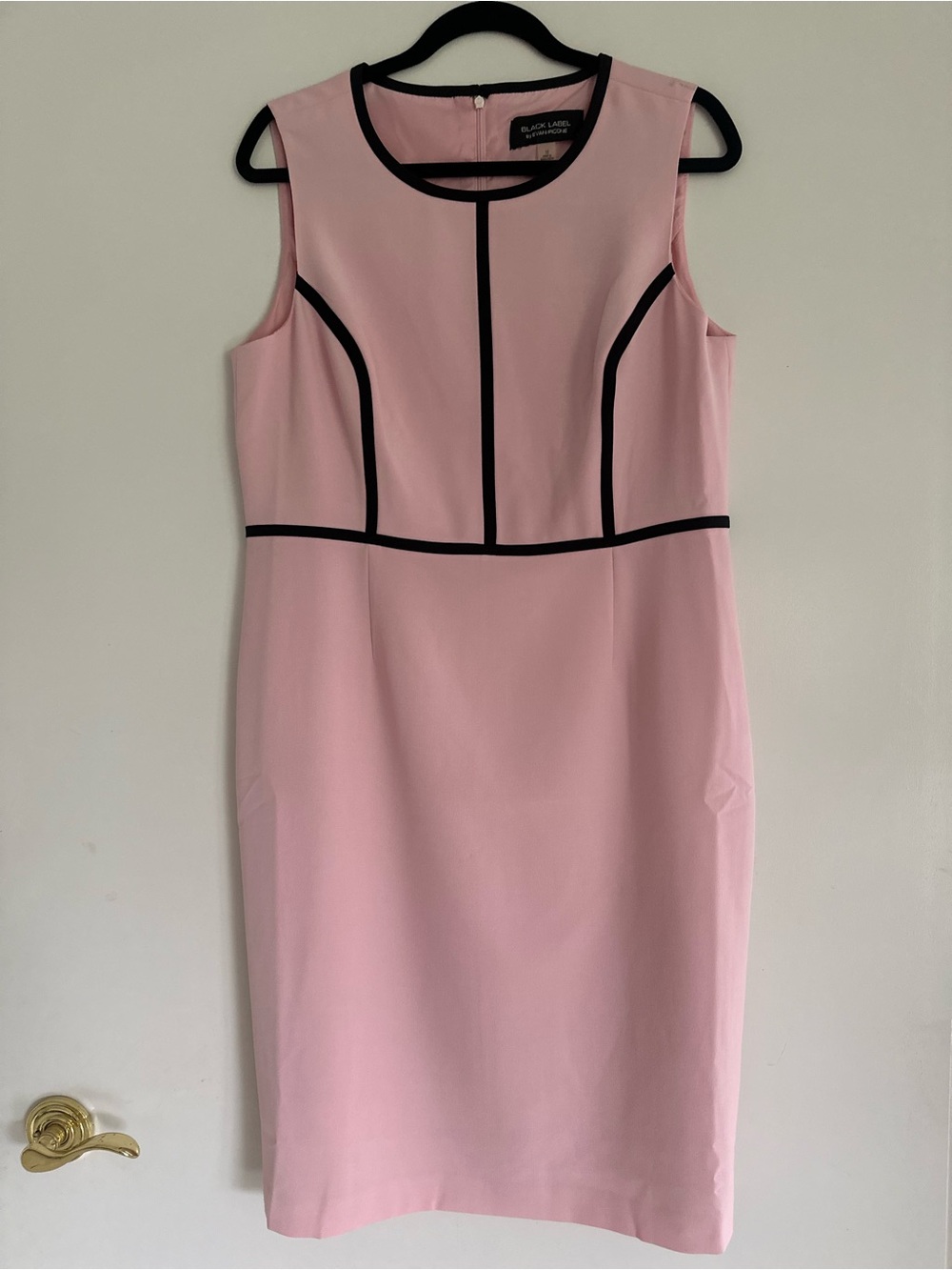 Evan Picone Pink Jacket with Black Trim with matching Sheath dress - Picture 4 of 6
